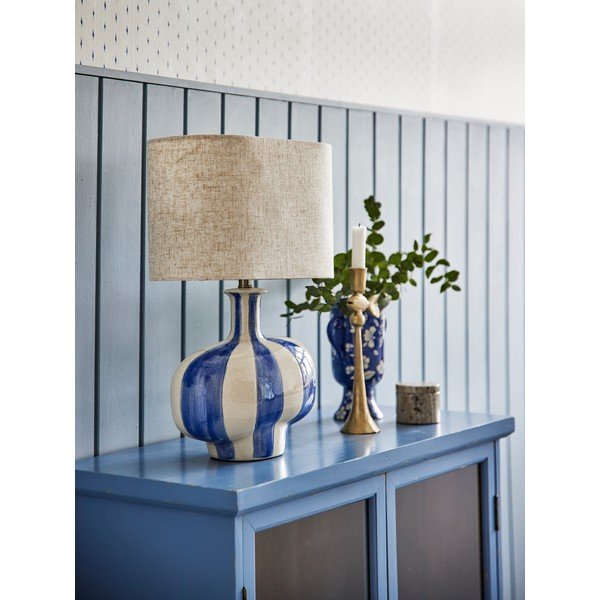 Lampa stołowa ceramiczna z tekstylnym kloszem (wysokość 46 cm) Alida – Bloomingville-image-3