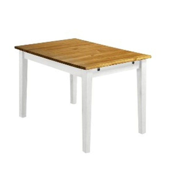 Drewniany stół rozkładany do jadalni z białymi nogami 13Casa Ginger, 120/160x80 cm
