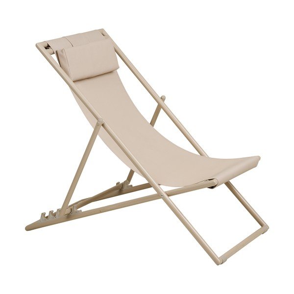 Beżowy metalowy leżak ogrodowy Curtis – House Nordic-image-2