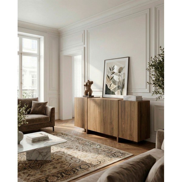 Komoda w dekorze dębu w naturalnym kolorze 180x79x40 cm Volia – Marckeric-image-4