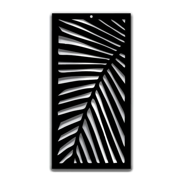 Czarna dekoracja ścienna Dekorjinal Pouff Leaf Right, 68x35 cm