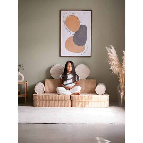 Jasnobrązowa sztruksowa sofa dla dzieci 132 cm Settee – Wigiwama-image-4