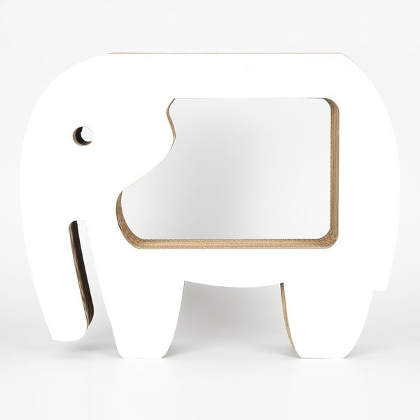 Biały kartonowy stolik w kształcie słonia Dekorjinal Pouff Elephant, 60x49 cm