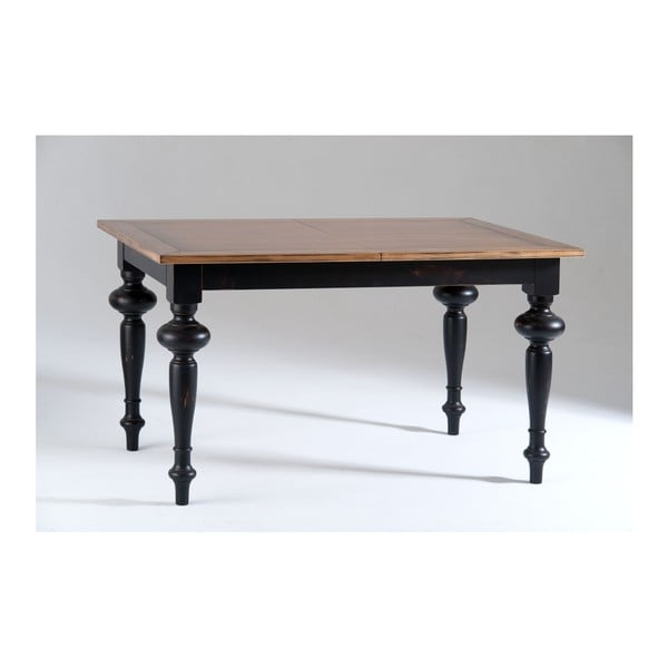 Czarny stół rozkładany z drewna Castagnetti Adeline, 140 x 80 cm