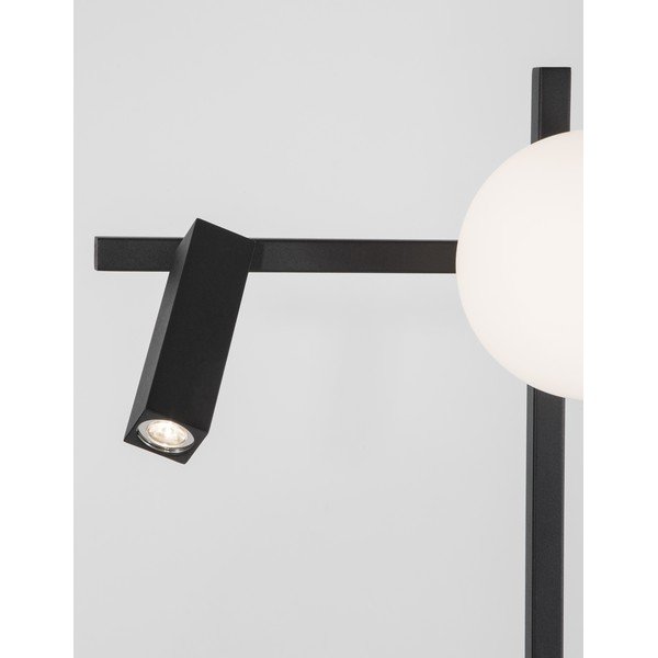 Biała/czarna metalowa lampa stojąca LED z elastyczną konstrukcją ze szklanym kloszem (wysokość 150 cm) Joline – Nova Luce-image-3