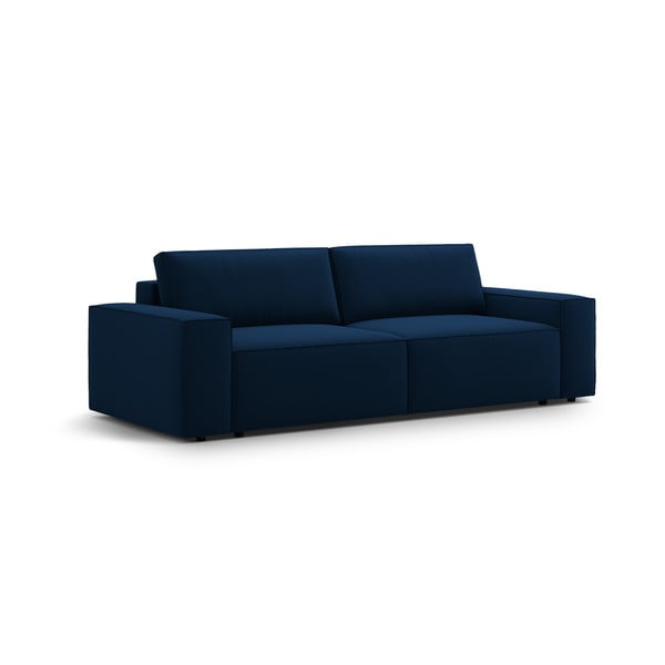 Ciemnoniebieska aksamitna rozkładana/ze schowkiem sofa 247 cm Jodie – Micadoni -image-2