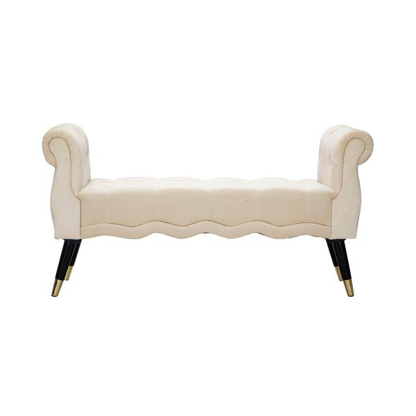 Kremowa aksamitna ławka Paris – Mauro Ferretti
