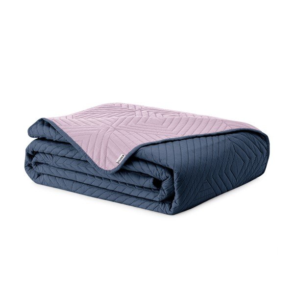 Różowa/ciemnoszara narzuta pikowana z mikrowłókna 240x260 cm Softa – Restilo