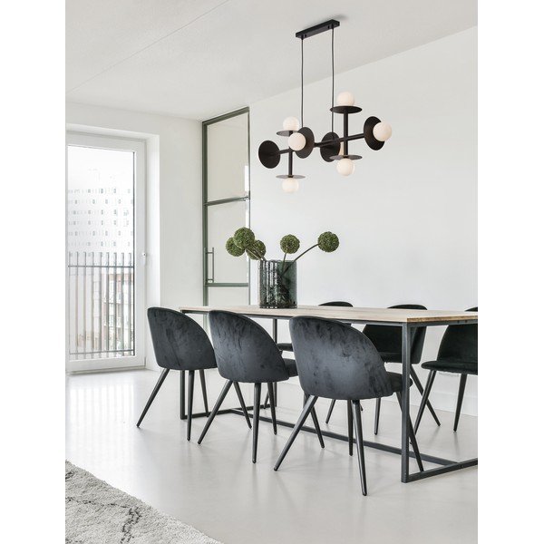 Biała/czarna metalowa lampa wisząca ze szklanym kloszem Pielo – Nova Luce-image-1