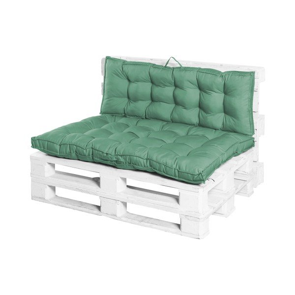 Zestaw 2 miętowych materacy odpowiednich na zewnątrz Ego Dekor Pallet, 80x120x8 cm i 40x120x8 cm