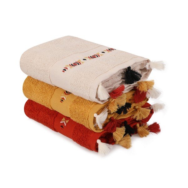 Bawełniane ręczniki frotte zestaw 3 szt. 50x90 cm Asorti – Foutastic