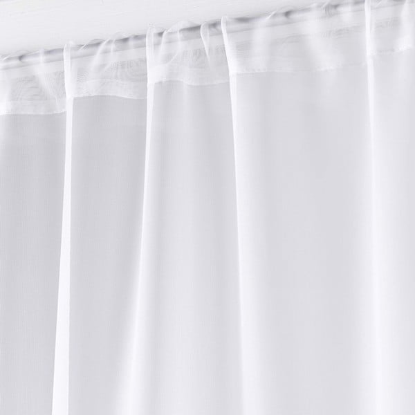 Białe firanki z mikrosatyny zestaw 2 szt. 70x200 cm Voiline – douceur d'intérieur-image-1