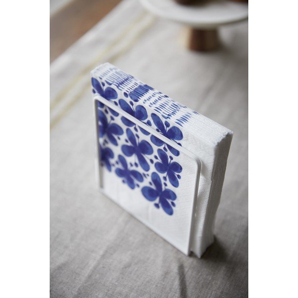 Biały serwetnik z bukowym drewnem Yamazaki Tosca-image-1