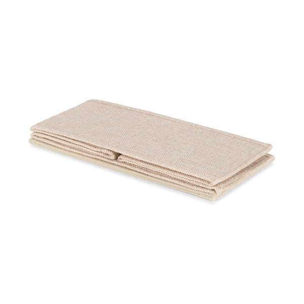 Beżowy tekstylny pojemnik 28x12x12 cm Sandy – Compactor-image-1