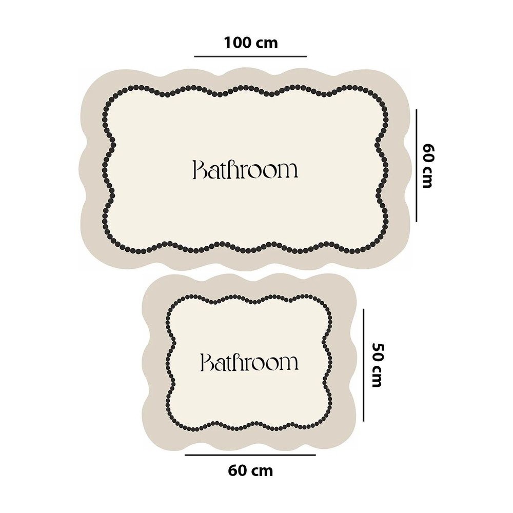 Kremowe dywaniki łazienkowe zestaw 2 szt. 60x100 cm Bounde – Foutastic (zdjęcie 3)