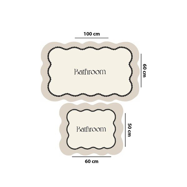 Kremowe dywaniki łazienkowe zestaw 2 szt. 60x100 cm Bounde – Foutastic-image-2