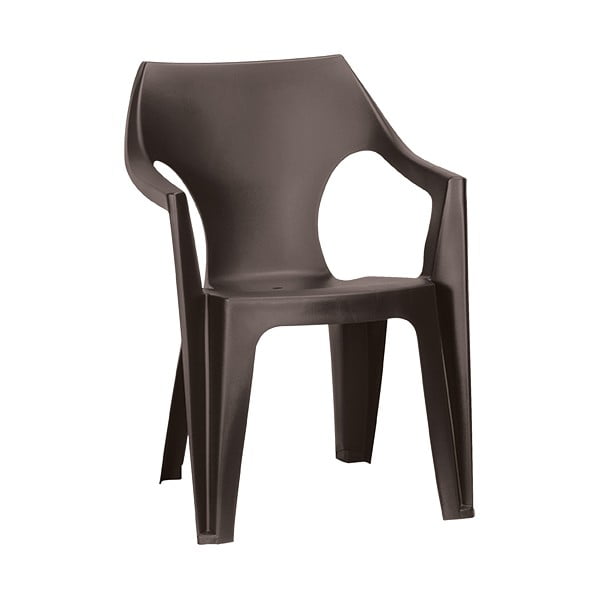 Brązowe plastikowe krzesło ogrodowe Dante – Keter