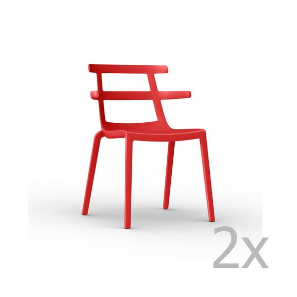 Zestaw 2 czerwonych krzeseł ogrodowych Resol Tokyo