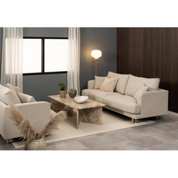 Beżowy marmurowy stolik 70x140 cm Vega – Actona-image-3