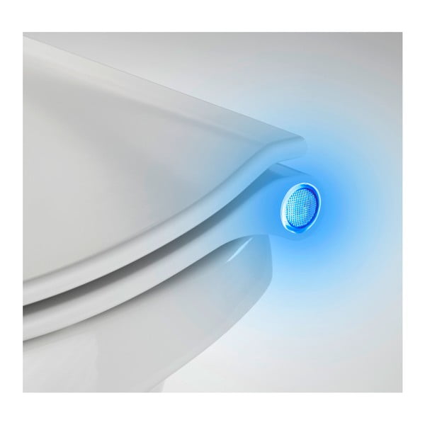 Biała deska sedesowa wolnoopadająca z LED Wenko Gubbio, 44x37 cm-image-1