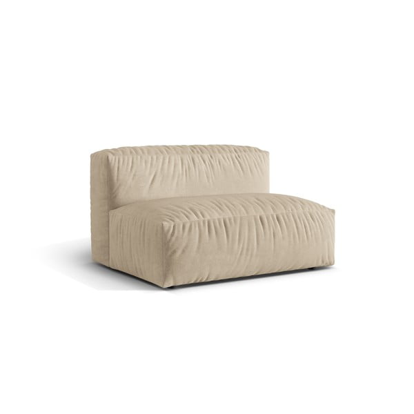 Beżowy aksamitny moduł sofy (moduł środkowy) Martina – Micadoni -image-1