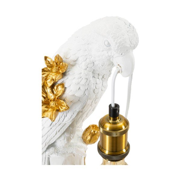 Lampa stołowa w biało-złotym kolorze (wysokość 50,5 cm) Parrot – Mauro Ferretti-image-3