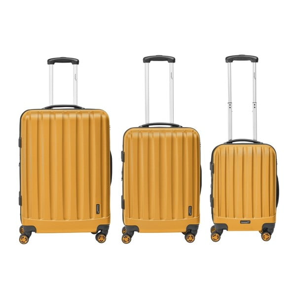 Zestaw 3 pomarańczowych walizek na kółkach Packenger Koffer