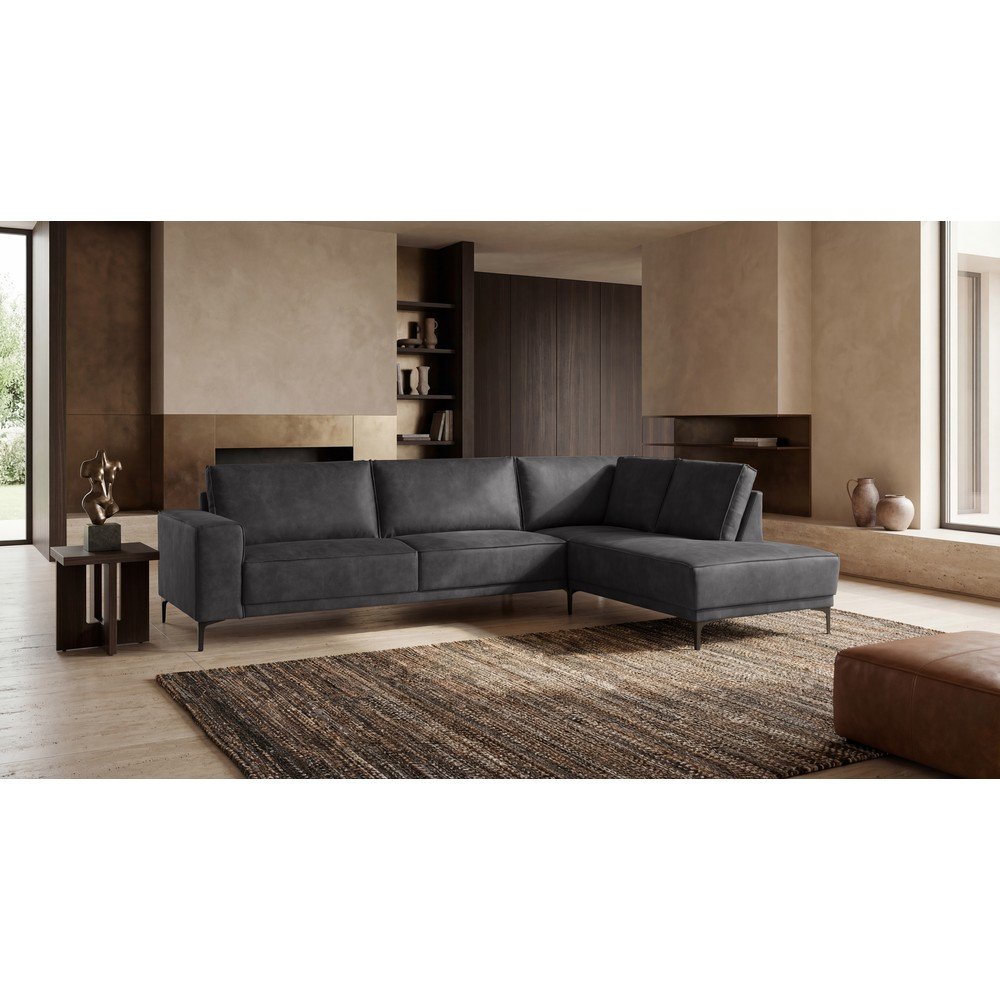 Antracytowy narożnik z imitacji skóry (prawostronny) Copenhagen – Scandic (zdjęcie 5)