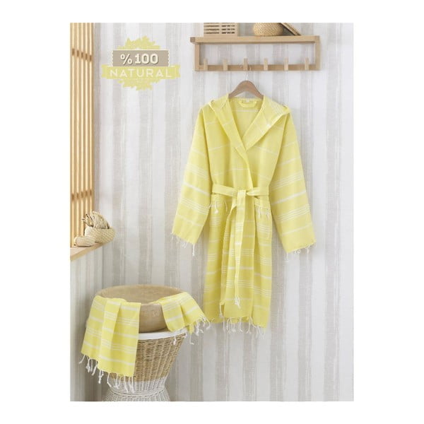 Zestaw szlafrok i ręcznik Sultan Yellow, L/XL
