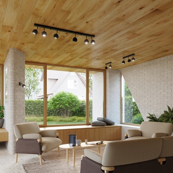 Czarna lampa punktowa 25x25 cm Ollo – Sollux-image-1