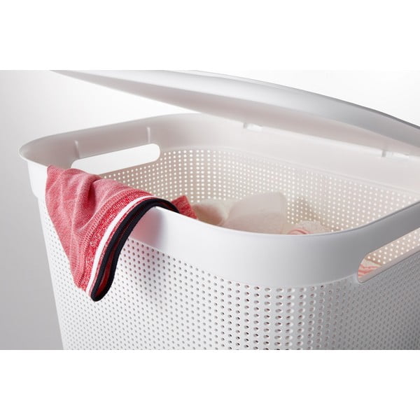 Biały plastikowy kosz na pranie 50 l Brisen – Rotho-image-4