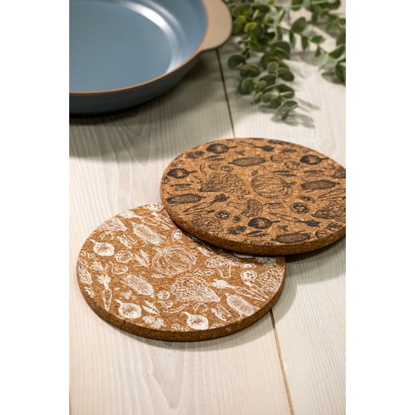 Korkowe podkładki pod garnek zestaw 2 szt. ø 20 cm Veggie – Ladelle-image-1