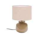 Beżowa lampa stołowa ceramiczna z tekstylnym kloszem (wysokość 40 cm) Tay – Kave Home