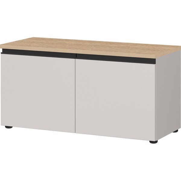 Szarobeżowa/w jasnym naturalnym kolorze szafka na buty z siedziskiem 96x49x41 cm Cormano – Germania