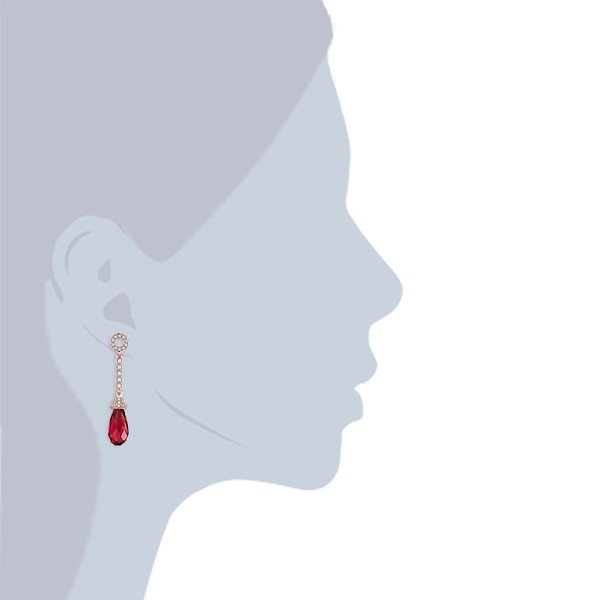 Kolczyki Swarovski Elements Stone Red-image-1