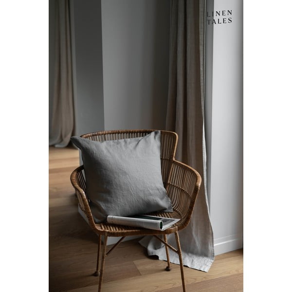 Lniana poszewka na poduszkę 50x50 cm Khaki – Linen Tales-image-1