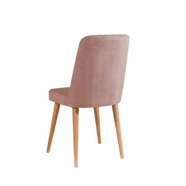 Jasnoróżowe aksamitne krzesło Stormi Sandalye – Kalune Design-image-1