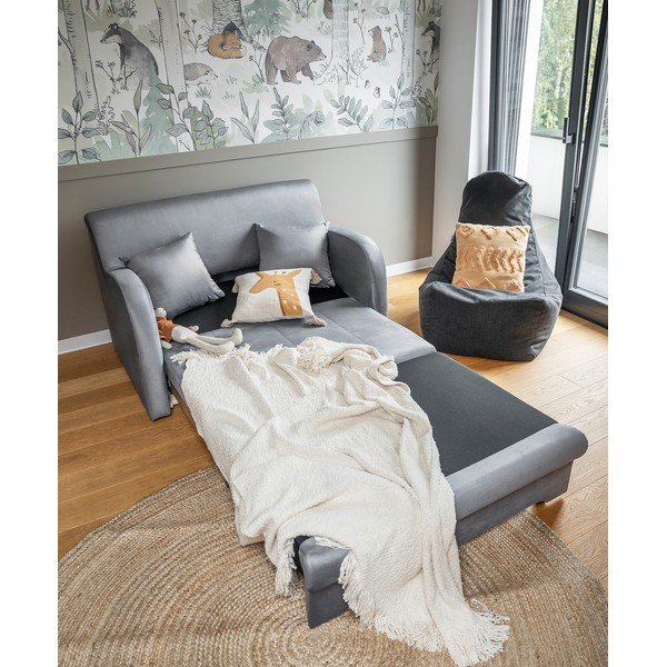 Jasnoszara aksamitna rozkładana sofa 130 cm Ario – ELTAP-image-2