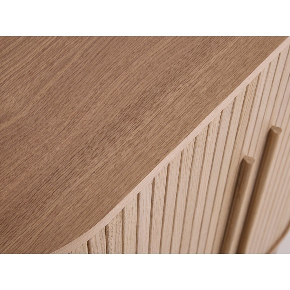 Szafka w dekorze dębu z drzwiami przesuwnymi w jasnym naturalnym kolorze 100x118x40 cm Meta – Unique Furniture (zdjęcie 10)