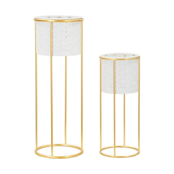 Metalowe kwietniki 2 szt. ø 17 cm (wysokość 46 cm) Whity – Mauro Ferretti