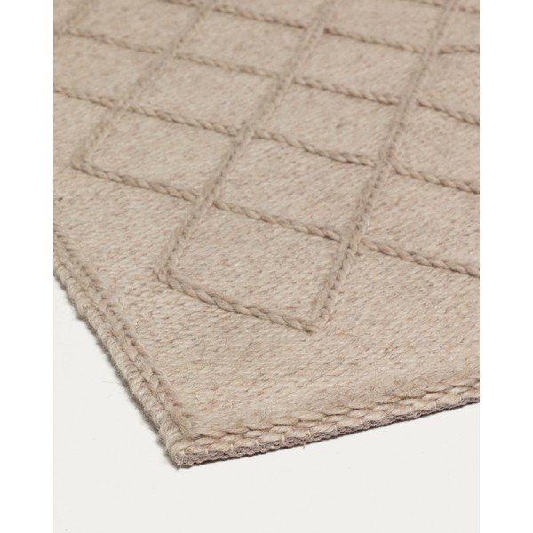 Beżowy dywan z mieszanki wełny odpowiedni do prania 160x230 cm Sybil – Kave Home-image-2