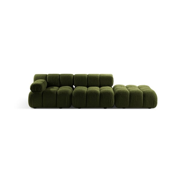 Zielona sofa modułowa z materiału bouclé 288 cm Bellis – Micadoni 