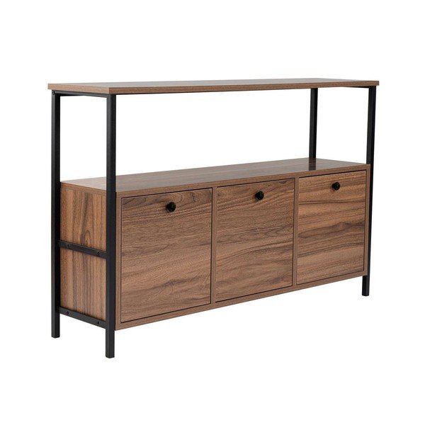 Konsola w dekorze orzecha w ciemnym naturalnym kolorze 29,5x120 cm Solace – Kalune Design-image-2