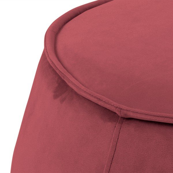 Koraloworóżowy aksamitny puf Actona Mie, ⌀ 60 cm-image-4