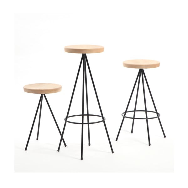 Stołek barowy Mobles 114 Nuta Beech, wysokość 45cm-image-2