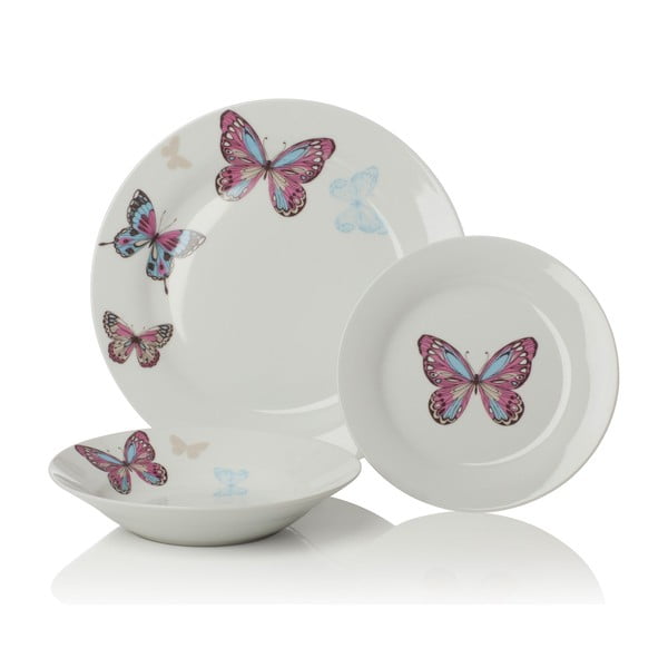 12-częściowy komplet naczyń porcelanowych Sabichi Mariposa