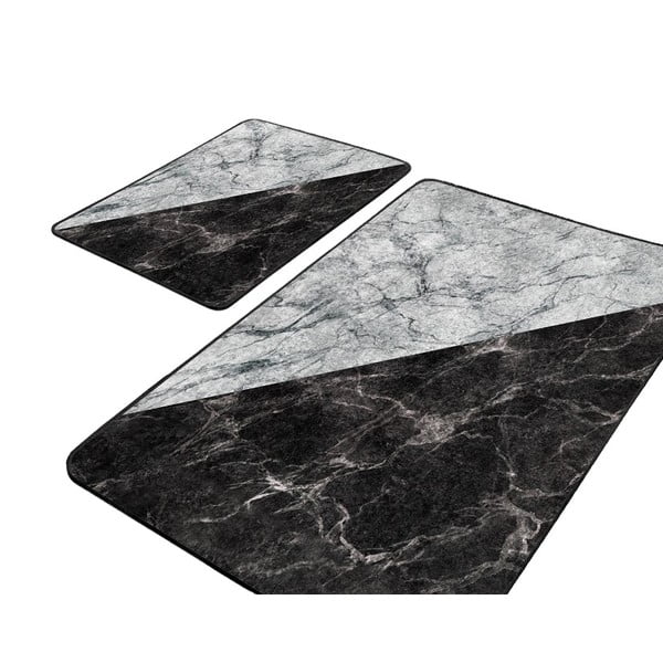 Czarno-białe dywaniki łazienkowe zestaw 2 szt. 60x100 cm – Mila Home-image-4
