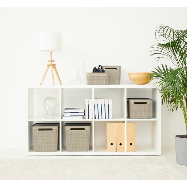 Beżowy koszyk z plastiku z recyklingu Brisen – Rotho-image-1