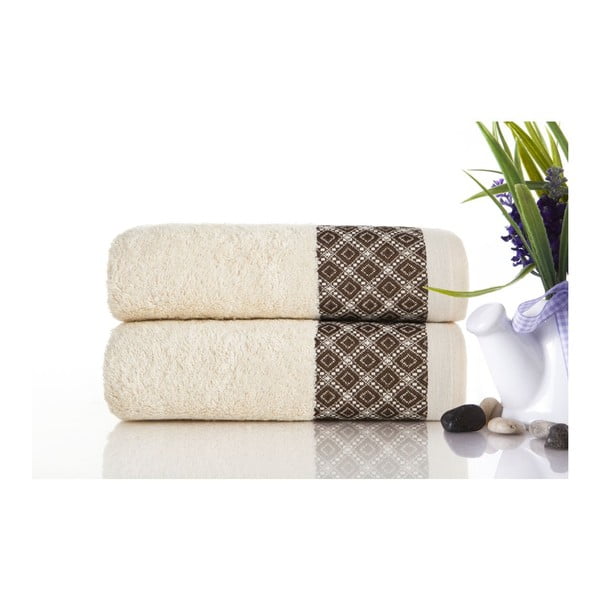 Zestaw 2 ręczników Bamboo Polo Ecru, 50x90 cm