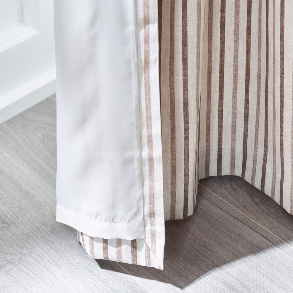 Brązowe zasłony zestaw 2 szt. 117x137 cm Logan Stripe – Catherine Lansfield (zdjęcie 3)